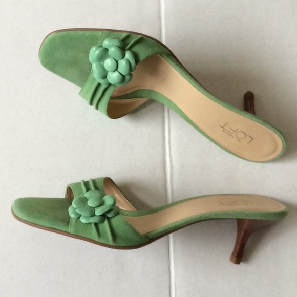 Ann Taylor Loft Peppermint Suede Slides - Picture 3 of 3